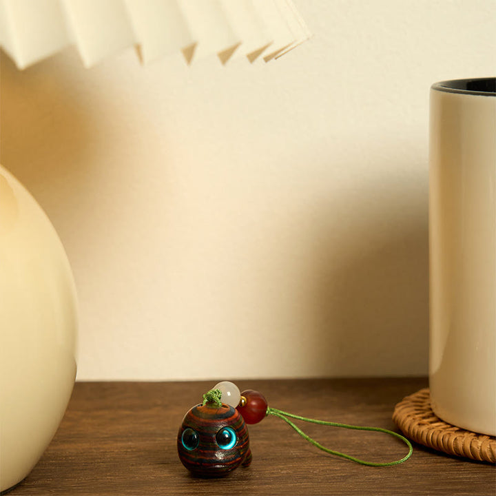 Buddha Stones Rainbow Eucalyptus Dolphin Carved Positive Key Chain Phone Hanging Decoration - image 15