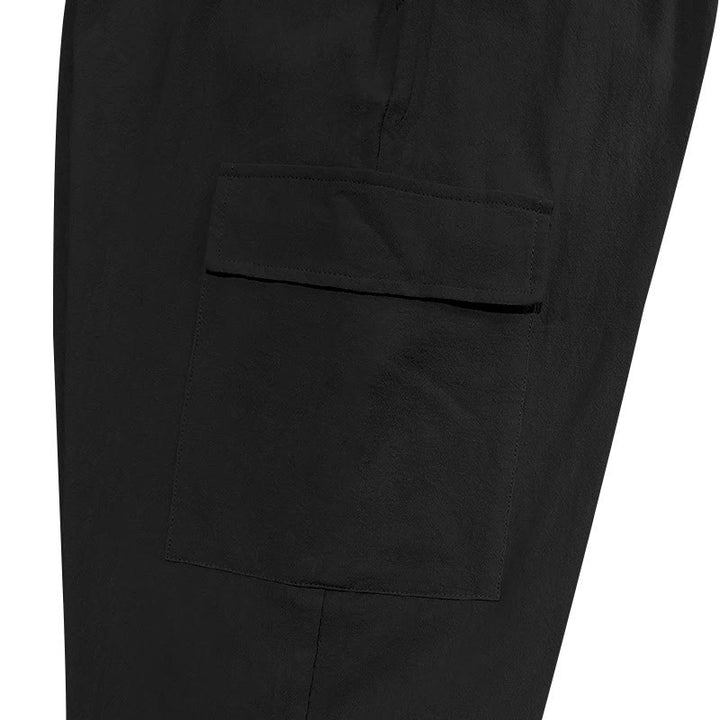 Buddha Stones Solid Color Linen Drawstring Men's Cargo Pants With Pockets - image 5