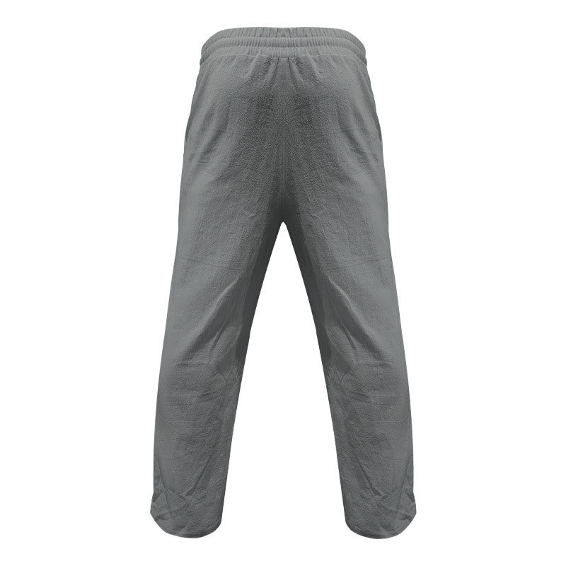 Buddha Stones Casual Plain Color Buttons Men's Cotton Pants With Pockets - image 30