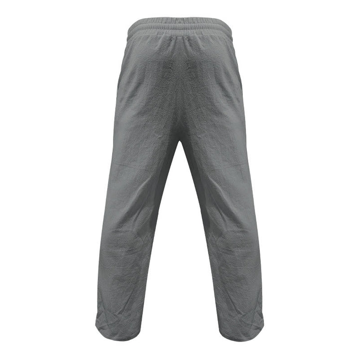 Buddha Stones Casual Plain Color Buttons Men's Cotton Pants With Pockets - image 30