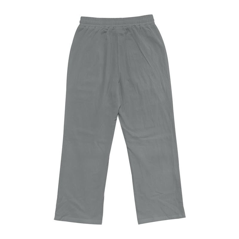 Buddha Stones Casual Plain Color Buttons Men's Cotton Pants With Pockets - image 27