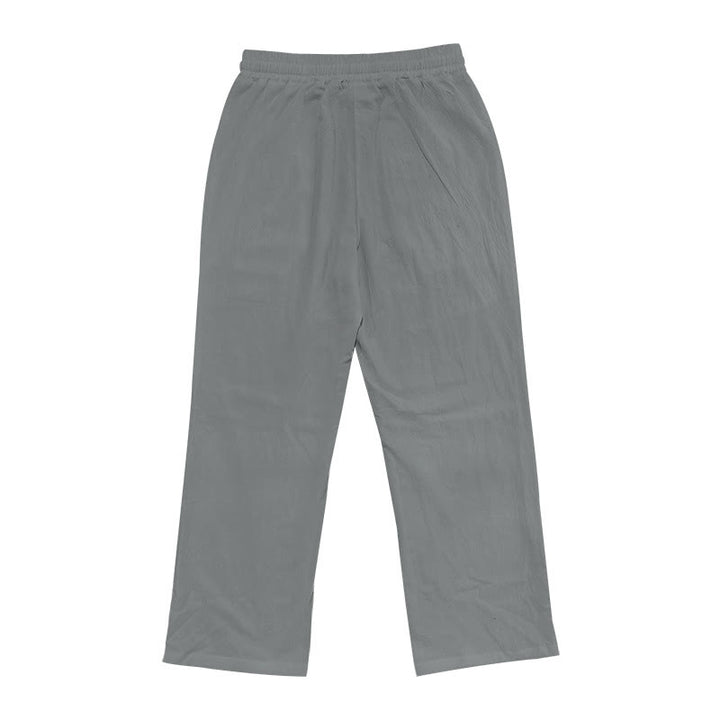 Buddha Stones Casual Plain Color Buttons Men's Cotton Pants With Pockets - image 27