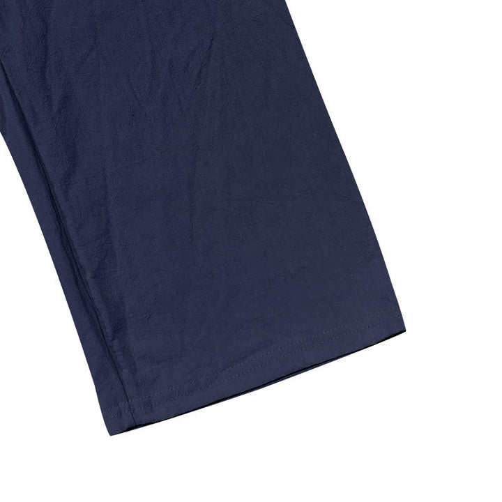 Buddha Stones Solid Color Buttons Drawstring Men's Cotton Pants With Pockets - image 5