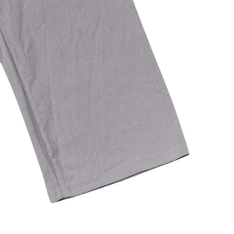 Buddha Stones Solid Color Buttons Drawstring Men's Cotton Pants With Pockets - image 16