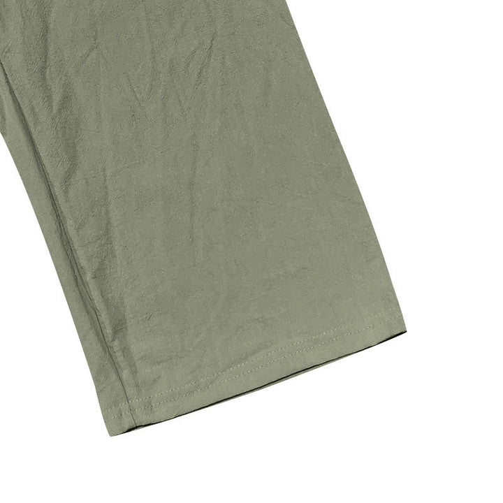 Buddha Stones Solid Color Buttons Drawstring Men's Cotton Pants With Pockets - image 32