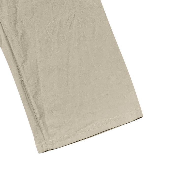 Buddha Stones Solid Color Buttons Drawstring Men's Cotton Pants With Pockets - image 39