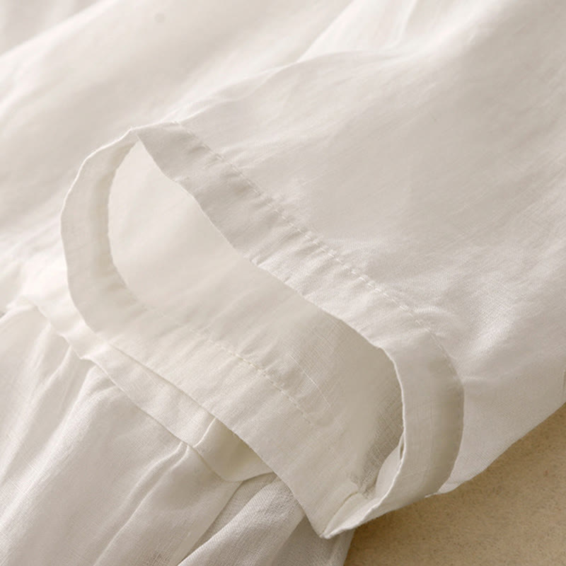 Buddha Stones Embroiderd Front Button Design Women's Cotton Three Quarter Sleeve Shirt  - image 11