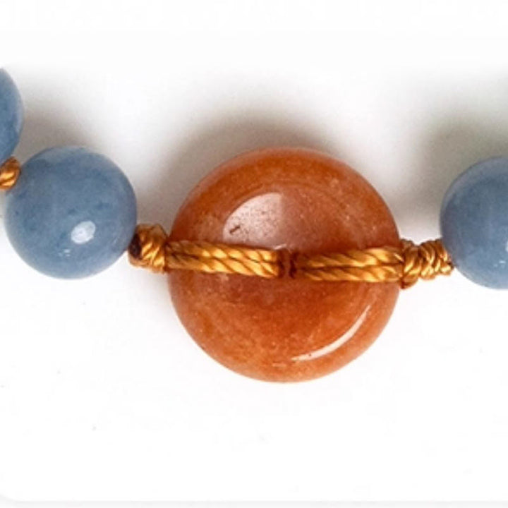 Buddha Stones Colored Aventurine Peace Buckle Cure Bracelet - image 14