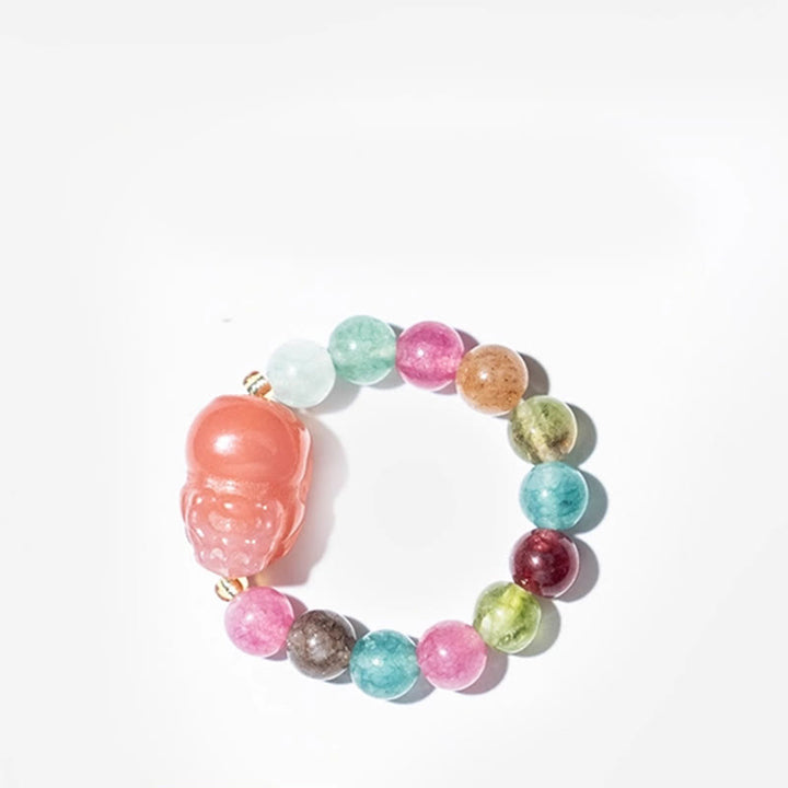 Buddha Stones Natural Tourmaline Manjusri Bodhisattva Pattern Positive Ring - image 9