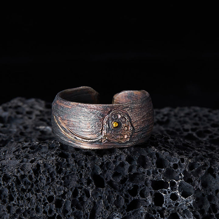 Buddha Stones 999 Sterling Silver Lotus Balance Ring - image 2