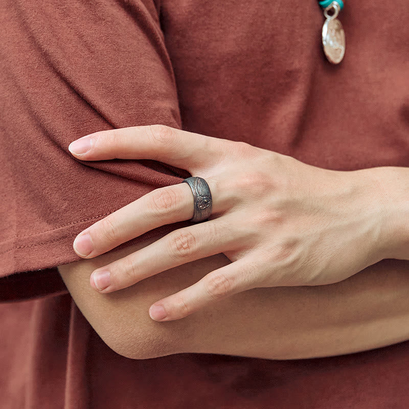 Buddha Stones 999 Sterling Silver Lotus Balance Ring - image 12