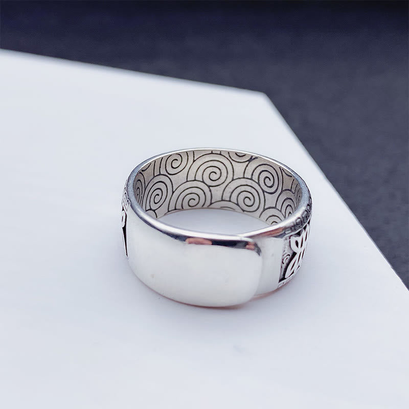 Buddha Stones Om Mani Padme Hum Copper Adjustable Wealth Ring - image 10
