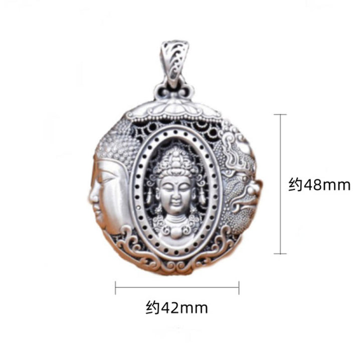 Buddha Stones Copper Buddha Devil Pattern Serenity Pendant Necklace - image 4