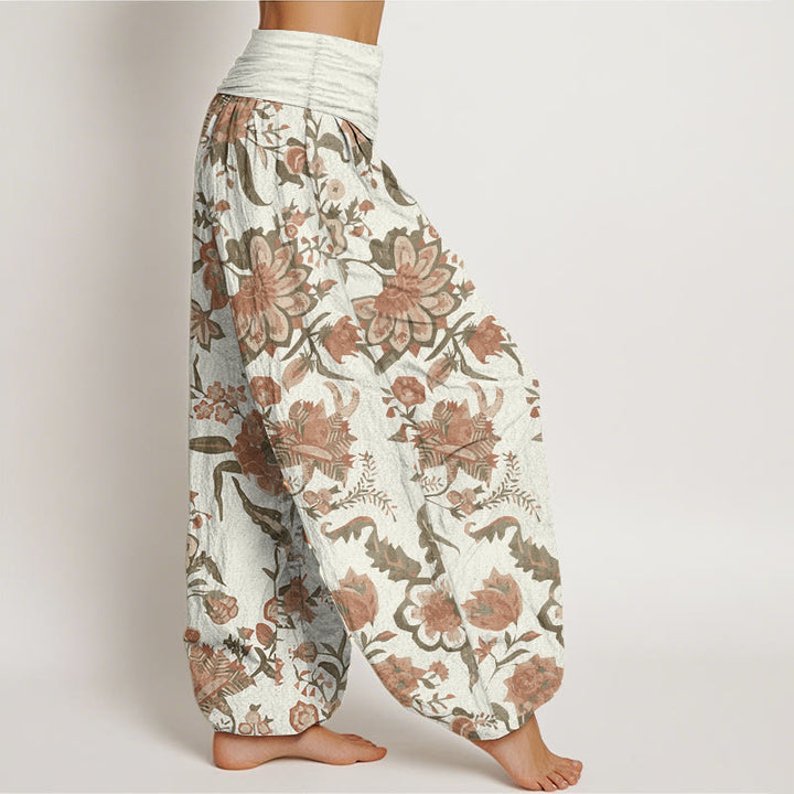 Buddha Stones Pure Cotton Sunflower Pattern Women's Elastic Waist Harem Pants - image 2