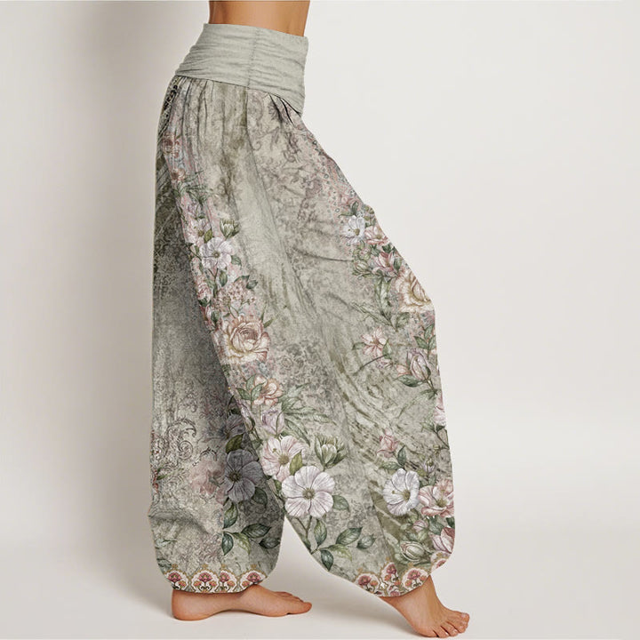 Buddha Stones Pure Cotton Ethnic Floral Ethnic Totem Pattern Women's Elastic Waist Harem Pants - image 7