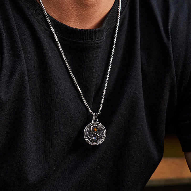 Buddha Stones Snake Yin Yang Symbol Copper Wealth Necklace Pendant - image 13