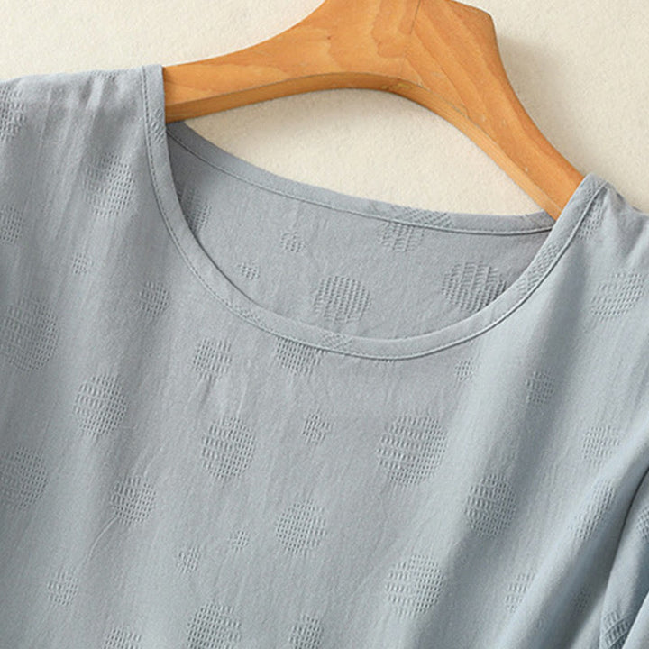 Buddha Stones 2pcs Plain Women's Short Sleeve Shirt Harem Pants Meditation Clothing Set - image 3