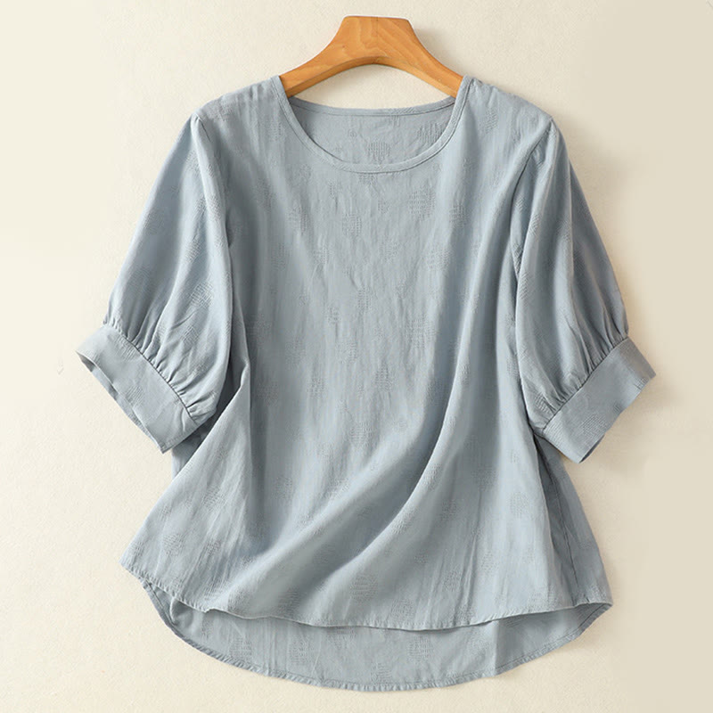 Buddha Stones 2pcs Plain Women's Short Sleeve Shirt Harem Pants Meditation Clothing Set - image 1