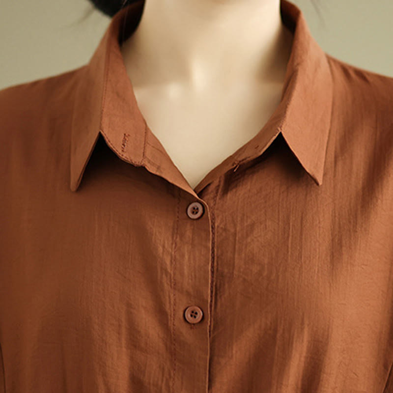 Buddha Stones 2pcs Casual Women's Stand Collar Shirt Loose Pants Meditation Clothing Set - image 7