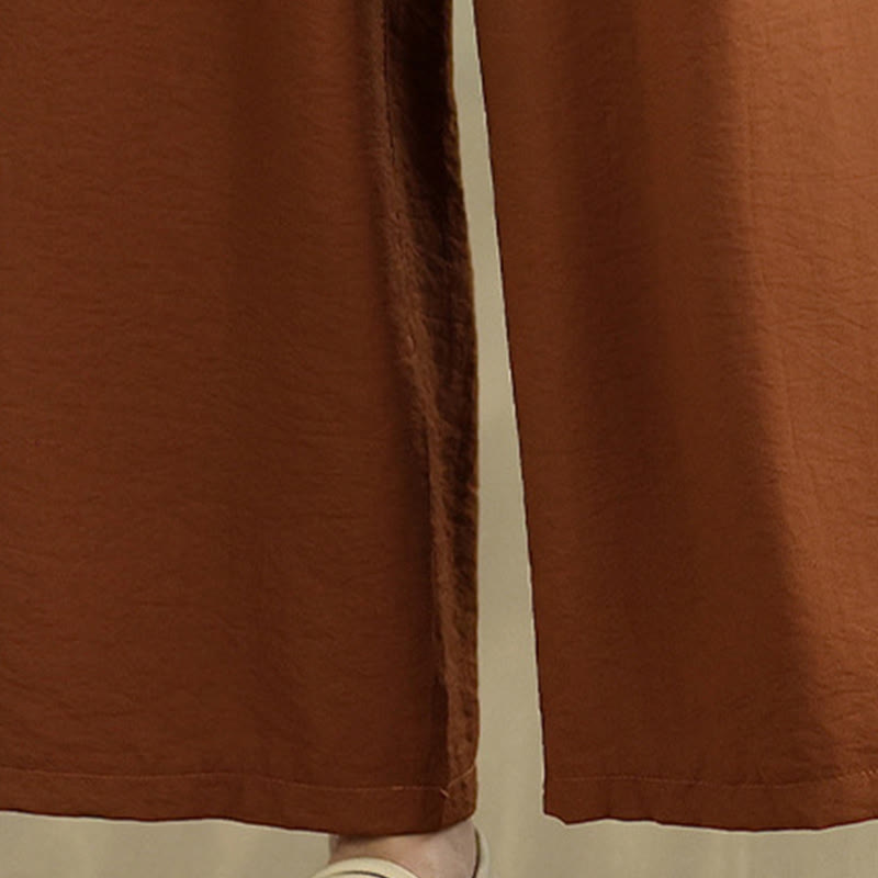 Buddha Stones 2pcs Casual Women's Stand Collar Shirt Loose Pants Meditation Clothing Set - image 5