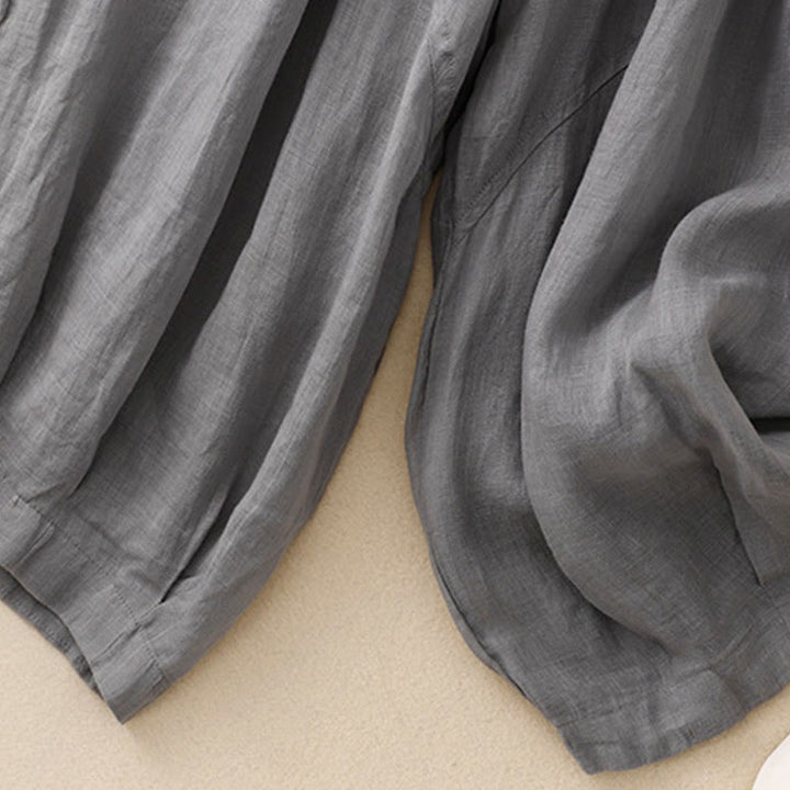 Buddha Stones Embroidered Pattern Women's Cotton Linen Harem Pants With Pockets - image 3