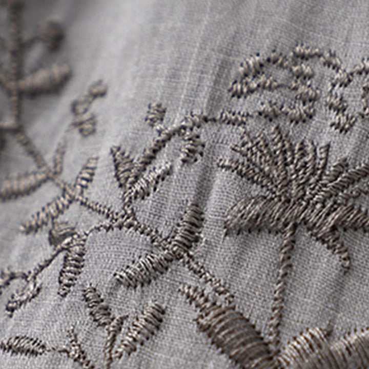 Buddha Stones Embroidered Pattern Women's Cotton Linen Harem Pants With Pockets - image 4