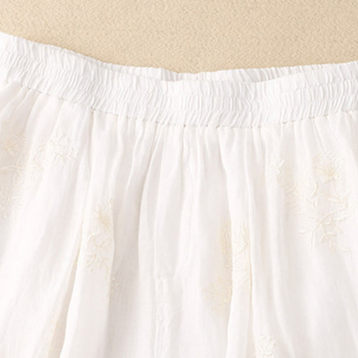 Buddha Stones Embroidered Pattern Women's Cotton Linen Harem Pants With Pockets - image 7