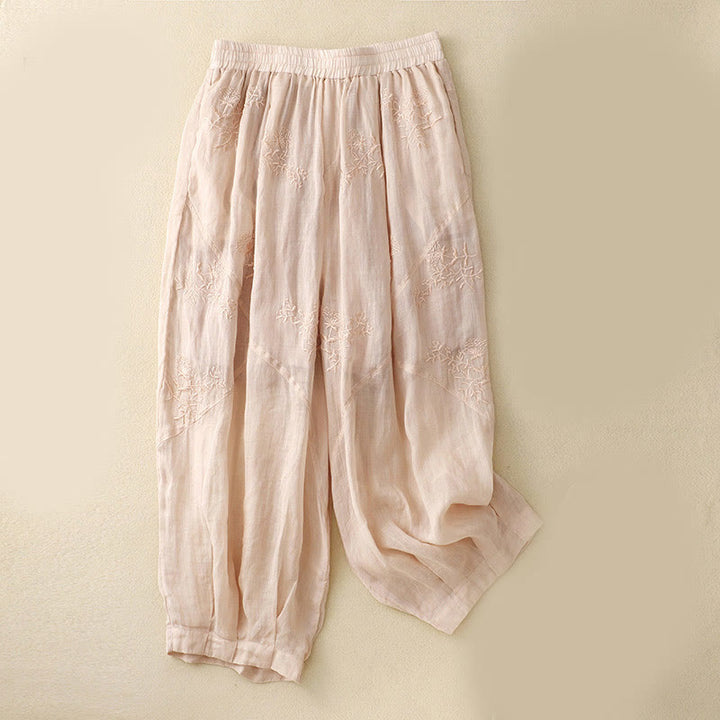 Buddha Stones Embroidered Pattern Women's Harem Pants With Pockets - MistyRose - US12，UK/AU16，EU44 (3XL) - image 10