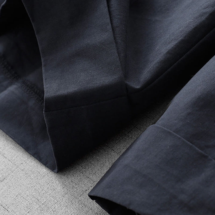 Buddha Stones Casual Plain High Waist Women's Polyester 7-8 Length Wide Leg Pants With Pockets - image 3