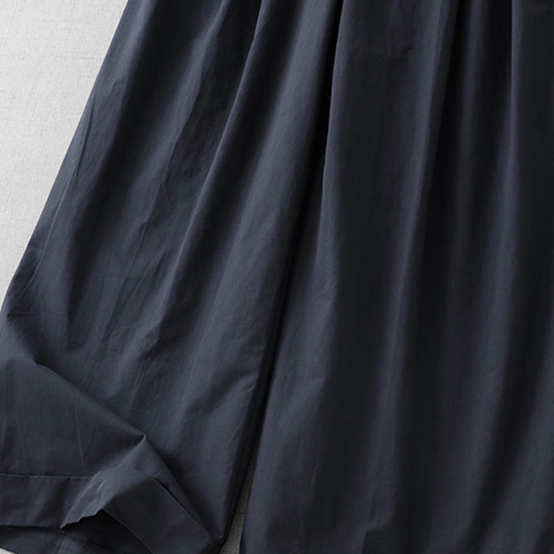 Buddha Stones Casual Plain High Waist Women's Polyester 7-8 Length Wide Leg Pants With Pockets - image 2