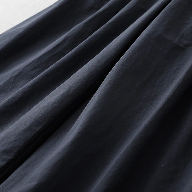 Buddha Stones Casual Plain High Waist Women's Polyester 7-8 Length Wide Leg Pants With Pockets - image 4