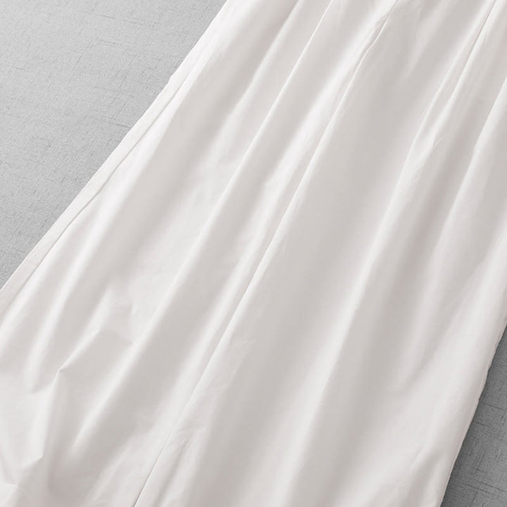 Buddha Stones Casual Plain High Waist Women's Polyester 7-8 Length Wide Leg Pants With Pockets - image 15