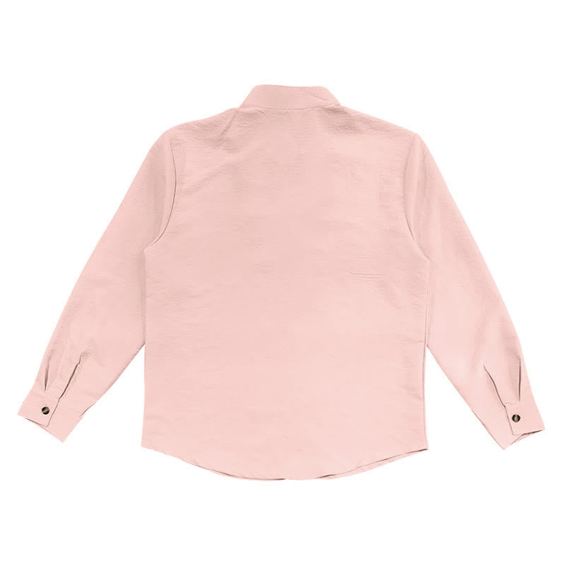 Buddha Stones Solid Color Buttons Fall Long Sleeve Men's Shirt - image 15