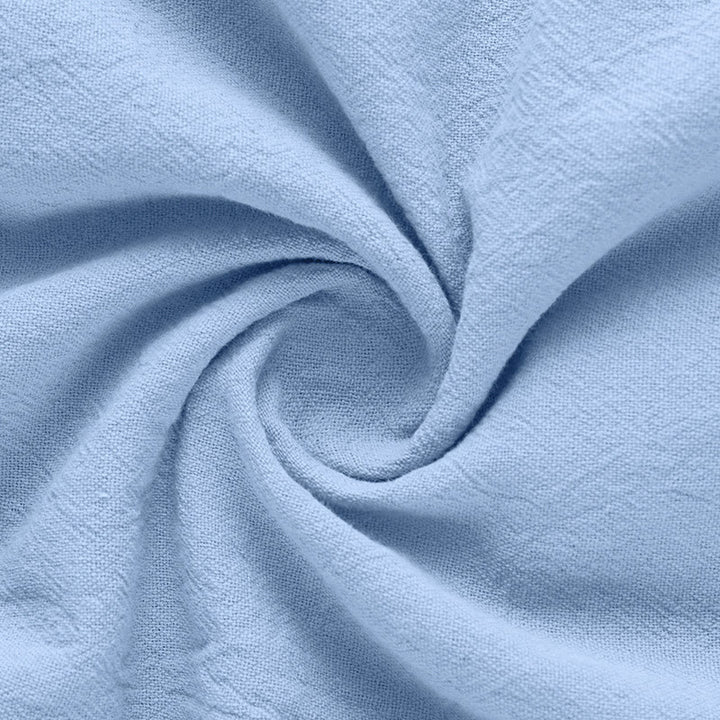 Buddha Stones Solid Summer Short Sleeve Half Buttons Linen Men's Shirt - image 22