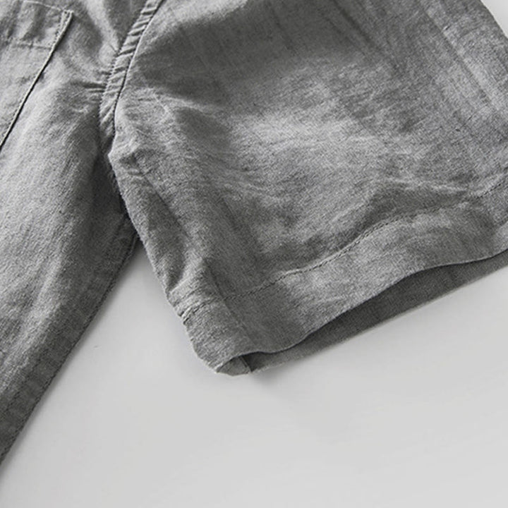 Buddha Stones Summer Buttons Short Sleeve Ramie Linen Cotton Men's Shirt - image 5