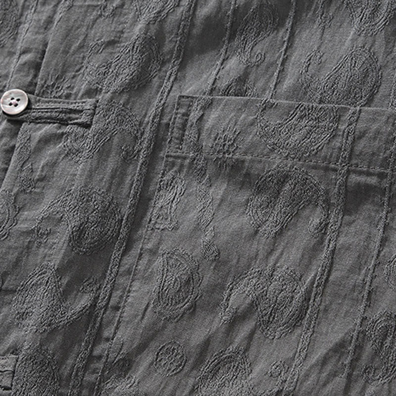 Buddha Stones Summer Short Sleeve Buttons Men's Shirt With Two Pockets - image 8