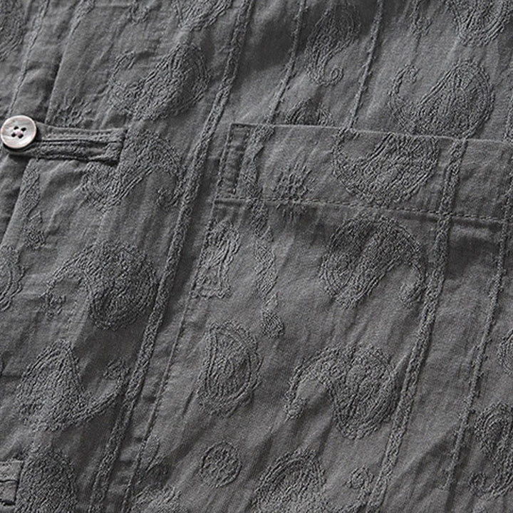 Buddha Stones Summer Short Sleeve Buttons Men's Shirt With Two Pockets - image 8