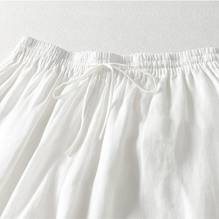 Buddha Stones Casual Drawstring Cotton Linen Ankle-Length Women's Wide Leg Pants With Pockets - image 6