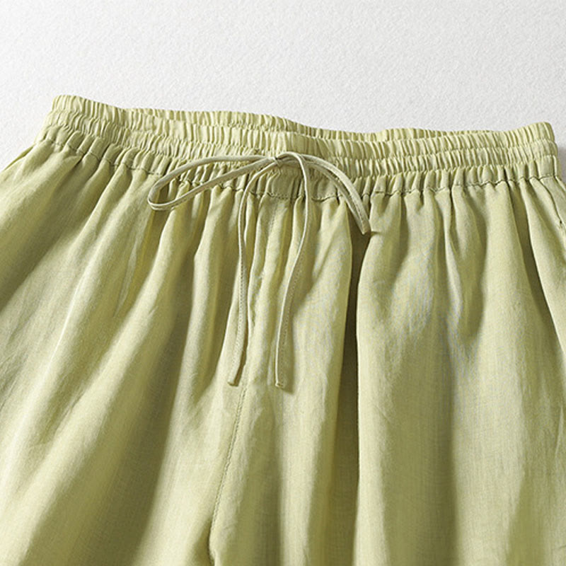 Buddha Stones Casual Drawstring Cotton Linen Ankle-Length Women's Wide Leg Pants With Pockets - image 16