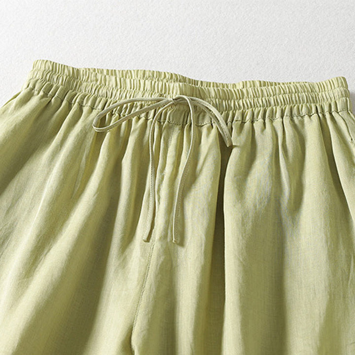 Buddha Stones Casual Drawstring Cotton Linen Ankle-Length Women's Wide Leg Pants With Pockets - image 16