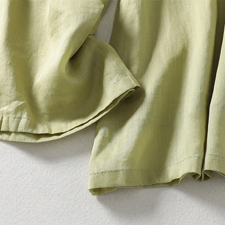 Buddha Stones Casual Drawstring Cotton Linen Ankle-Length Women's Wide Leg Pants With Pockets - image 21