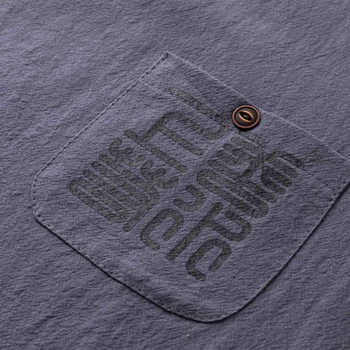 Buddha Stones 2Pcs Chinese Characters Crane Cotton Shirt Pants With Pockets Men's Meditation Cloth Set - image 20