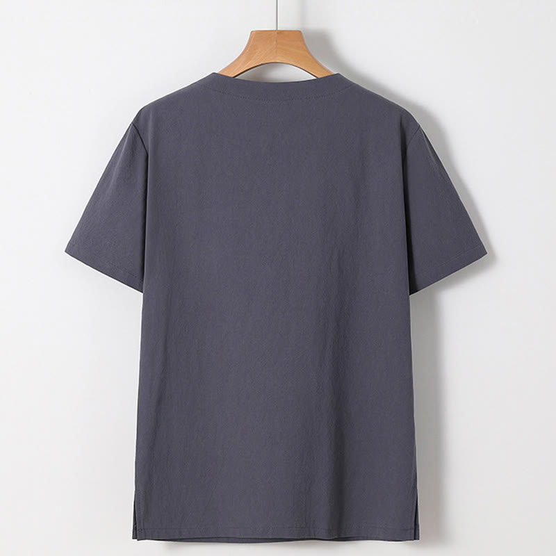 Buddha Stones 2Pcs Chinese Characters Crane Cotton Shirt Pants With Pockets Men's Meditation Cloth Set - image 18