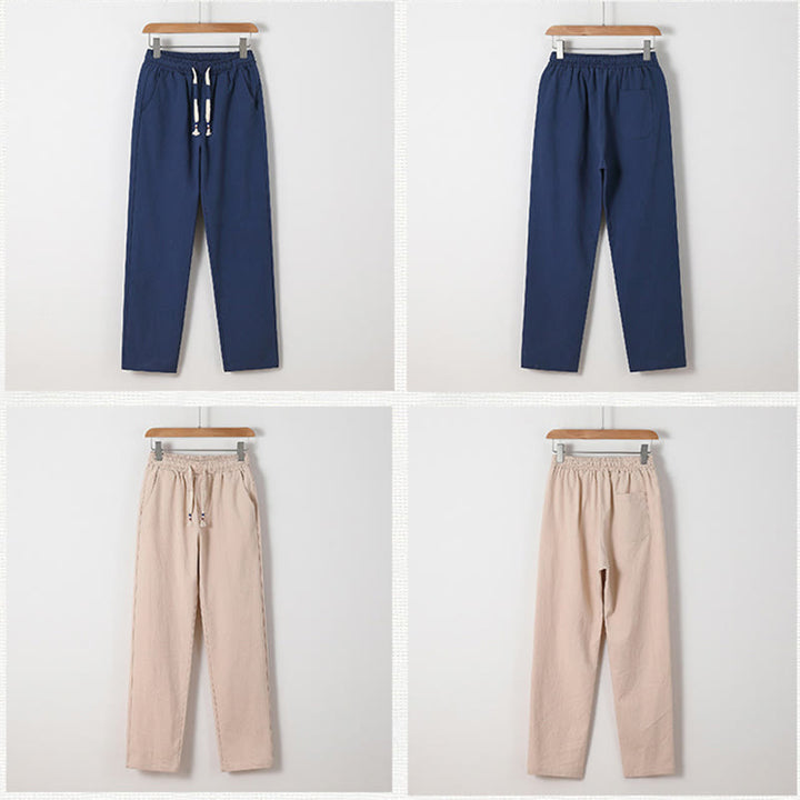 Buddha Stones 2Pcs Chinese Characters Crane Cotton Shirt Pants With Pockets Men's Meditation Cloth Set - image 5