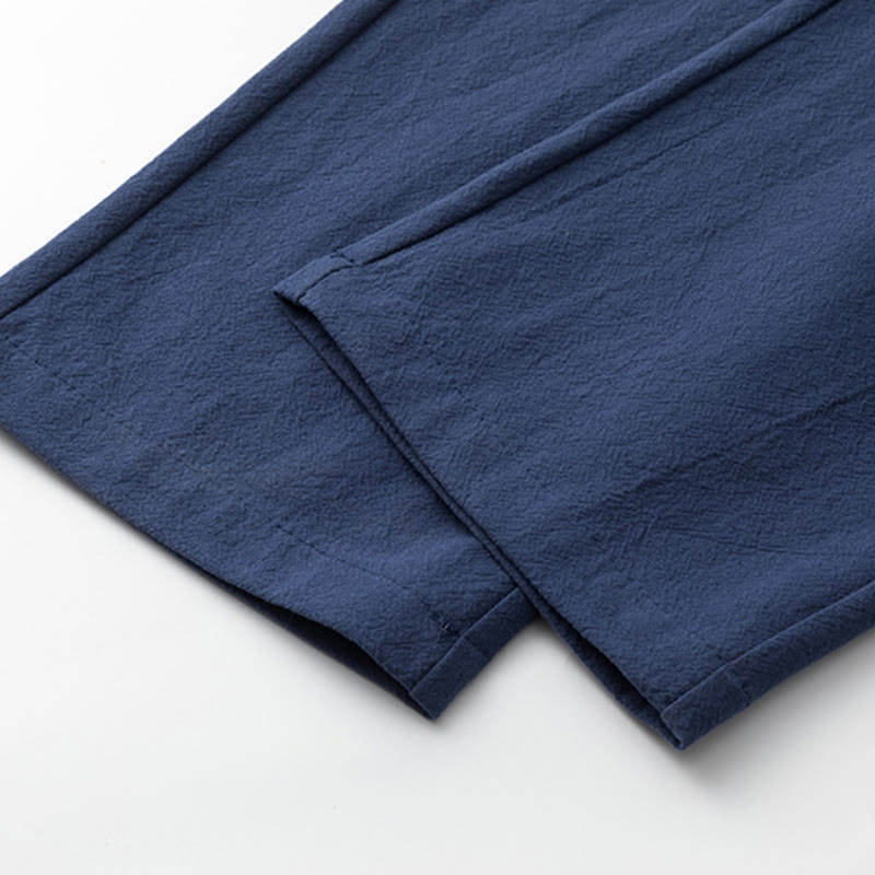 Buddha Stones 2Pcs Chinese Characters Crane Cotton Shirt Pants With Pockets Men's Meditation Cloth Set - image 15