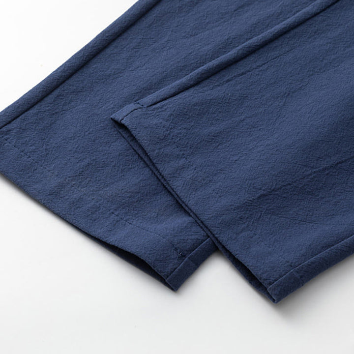 Buddha Stones 2Pcs Chinese Characters Crane Cotton Shirt Pants With Pockets Men's Meditation Cloth Set - image 15