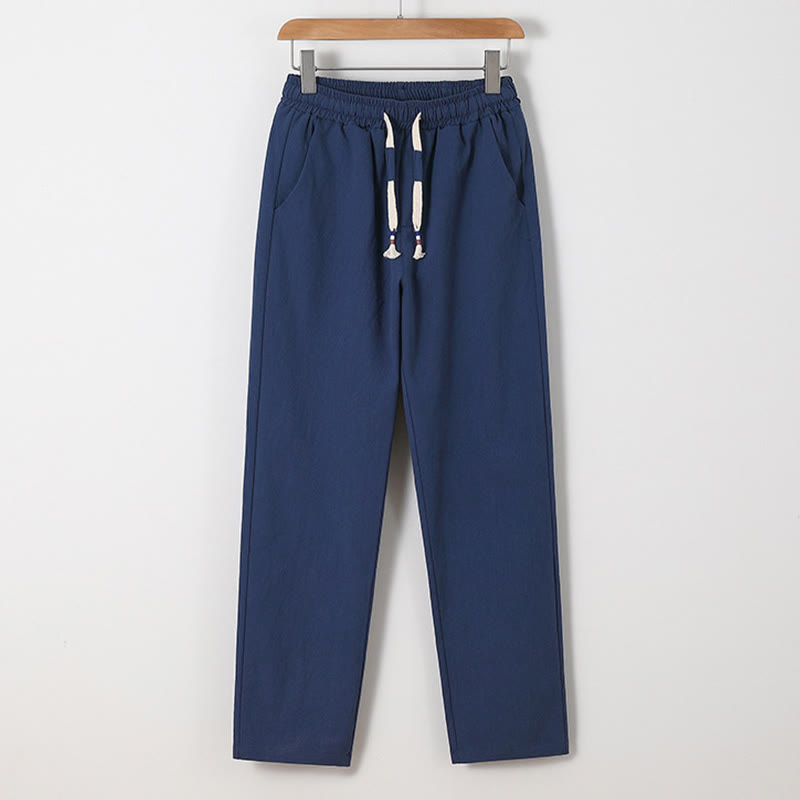 Buddha Stones 2Pcs Chinese Characters Crane Cotton Shirt Pants With Pockets Men's Meditation Cloth Set - image 6