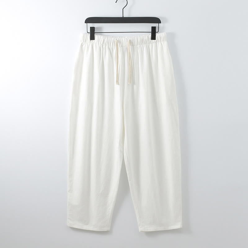 Buddha Stones 2Pcs Cotton Kimono Ankle-Length Pants Men's Meditation Cloth Set - image 4