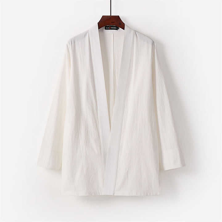 Buddha Stones 2Pcs Cotton Kimono Ankle-Length Pants Men's Meditation Cloth Set - image 3