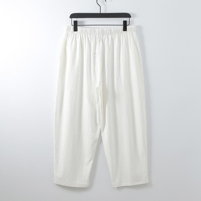 Buddha Stones 2Pcs Cotton Kimono Ankle-Length Pants Men's Meditation Cloth Set - image 5